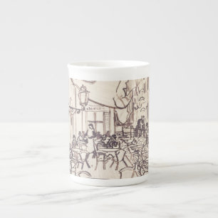 Cafe Terrace på natten, Fine Art Sketch, Van Gogh Benporslin Mugg