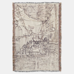 Cafe Terrace på natten, Fine Art Sketch, Van Gogh Filt