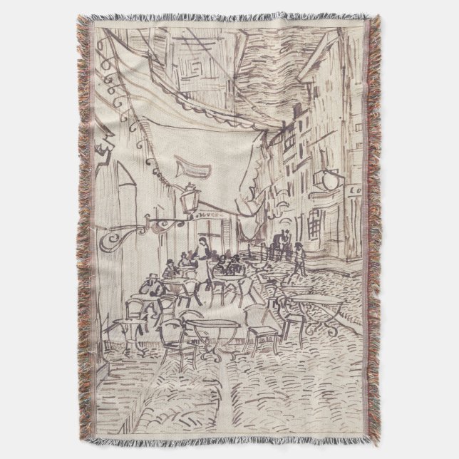 Cafe Terrace på natten, Fine Art Sketch, Van Gogh Filt (Framsidan Vertikal)