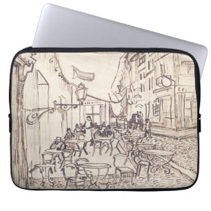 Cafe Terrace på natten, Fine Art Sketch, Van Gogh Laptop Fodral