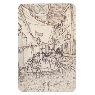 Cafe Terrace på natten, Fine Art Sketch, Van Gogh Magnet