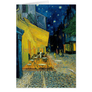 Café Terrace på natten Hälsningskort