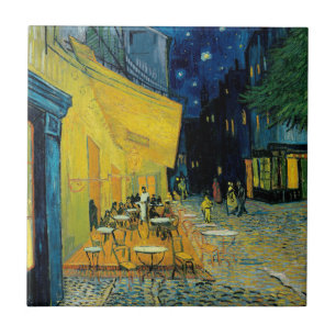 Café Terrace på natten Kakelplatta
