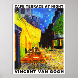 Cafe Terrace på natten Poster