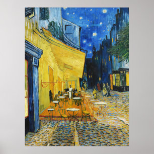 Cafe Terrace på Nattens nattliga Van Gogh Art Skri Poster