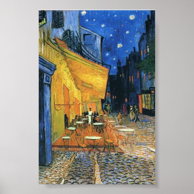 Cafe Terrace på nätterna, Van Gogh-Berömd-målning Poster (Framsidan)