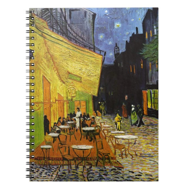 Cafe Terrace på Night Van Gogh Anteckningsbok Med Spiral (Framsidan)