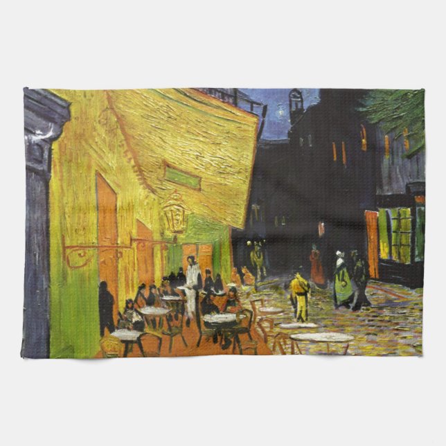 Cafe Terrace på Night Van Gogh Kökshandduk (Horisontell)