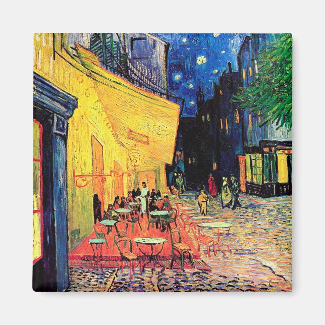 Cafe Terrace på Night, Vincent van Gogh, 1888 Magnet (Framsidan)