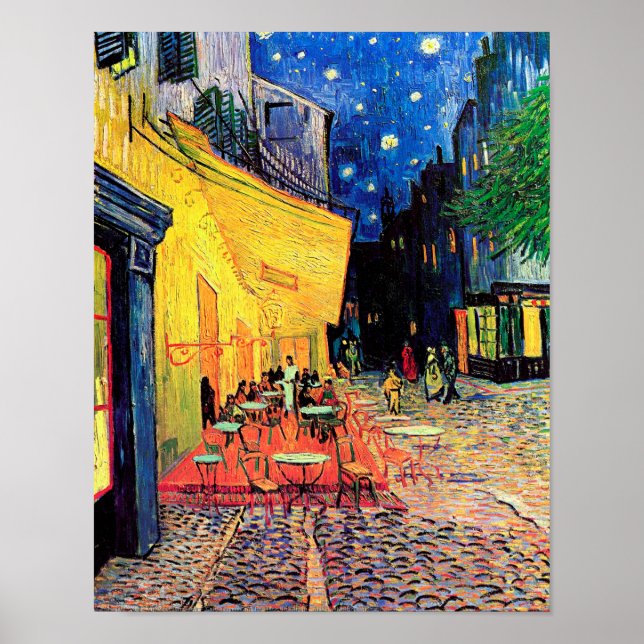 Cafe Terrace på Night, Vincent van Gogh, 1888 Poster (Framsidan)