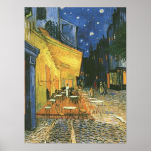 Cafe Terrace Poster av van Gogh Post-Impressionist