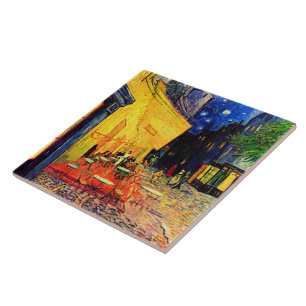 Cafe Terrace Ställe du Forum Van Gogh Fine Art Kakelplatta