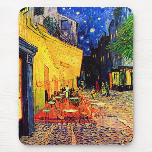 Cafe Terrace Ställe du Forum Van Gogh Fine Art Musmatta (Framsidan)