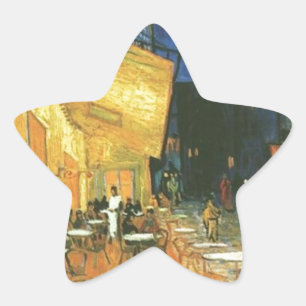 Cafe Terrace - Vincent van Gogh Stjärnformat Klistermärke