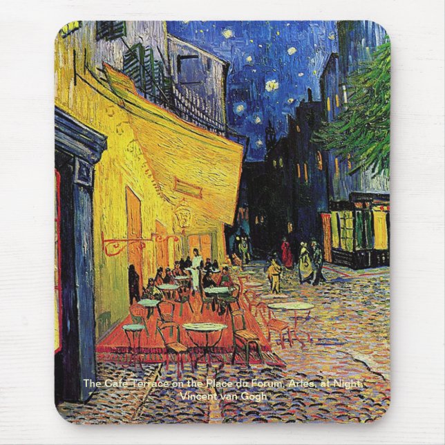 Cafe-terraset i ställe, Arles, i Musmatta (Framsidan)