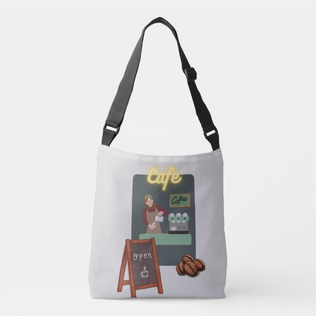 Cafe Tote Bag Axelväska (Framsida)