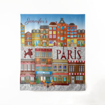 Café Travel i Paris Frankrike Brick Byggnad Fransk