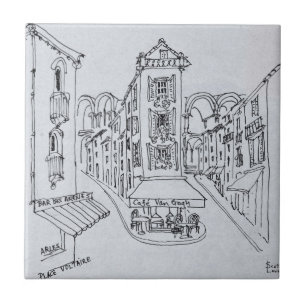 Cafe Van Gogh, Place Voltaire, Arles, Frankrike Kakelplatta
