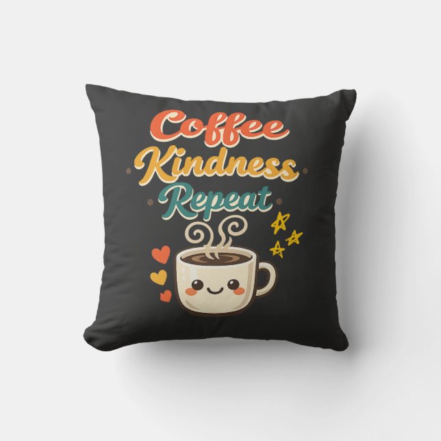 Café Vänlighet Upprepa Söt Retro Café Kastduk  Kudde (Framsida)