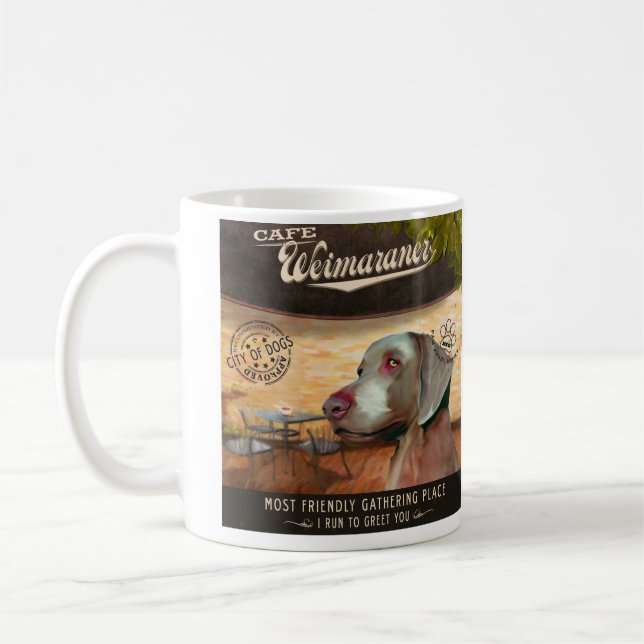 Cafe Weimaraner Kaffemugg (Vänster)