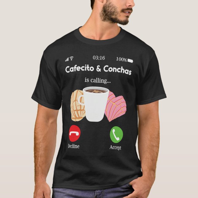 Cafecito Cafe Conchas  Cute Spanish Pun Coffee T Shirt (Framsida)