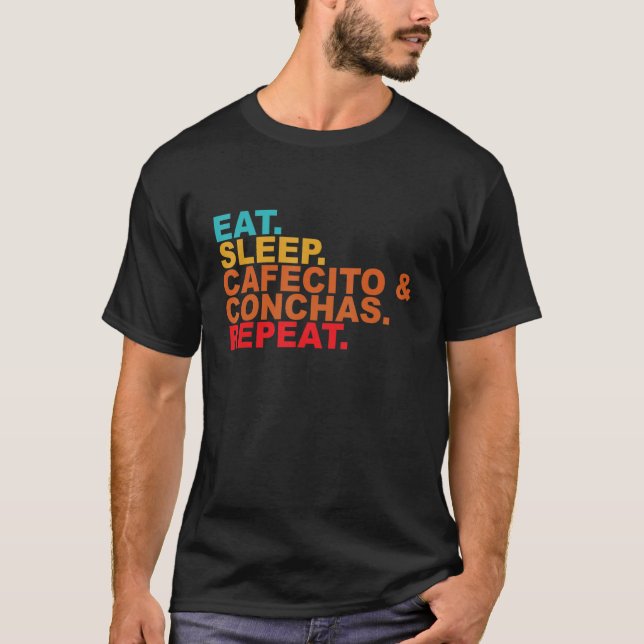 Cafecito Cafe Conchas Funny Cute Spain Pun Kaffe T Shirt (Framsida)