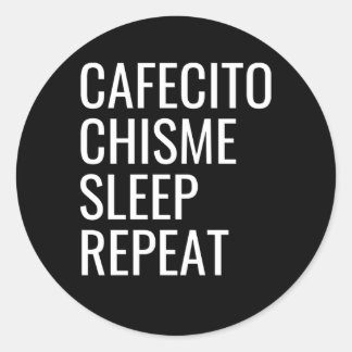 Cafecito Chisme-viloläge Upprepa Runt Klistermärke