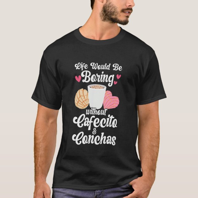 Cafecito & Conchas Cute Spain Pun Coffee Funny C T Shirt (Framsida)