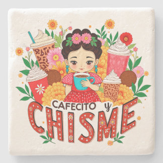 “Cafecito y Chisme” Latina Kaffeälskare Stenunderlägg