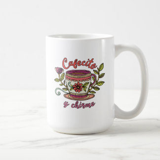 Cafecito y Chisme | Rolig spansk citatdekal Kaffemugg
