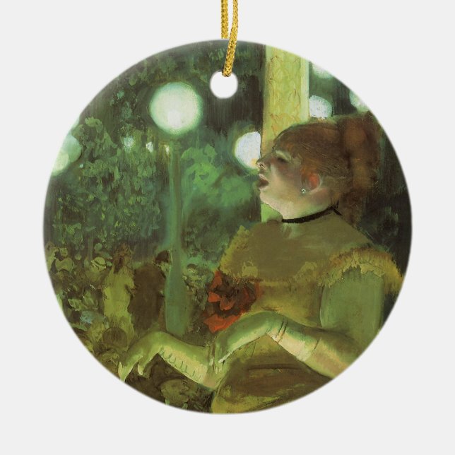 Cafeconcerten av Edgar Degas, Vintage Finkonst Julgransprydnad Keramik (Framsidan)