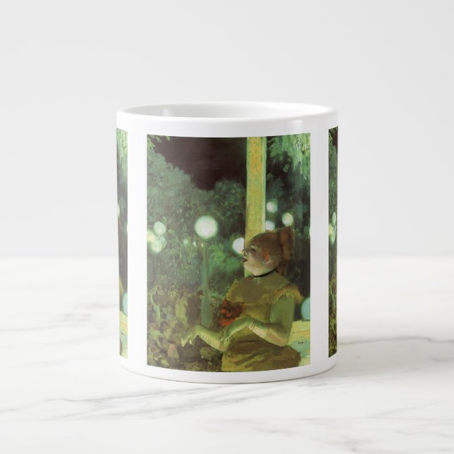 Cafeconcerten av Edgar Degas, Vintage Finkonst Jumbo Mugg (Framsidan)