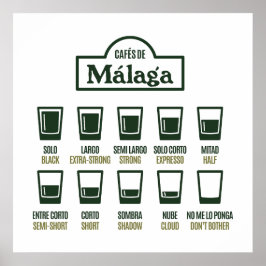 Caféer i Malaga Poster