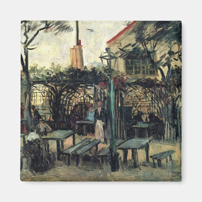 Caféets terrass, Montmartre av Vincent van Gogh Magnet (Framsidan)