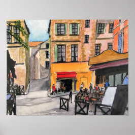 Cafes Provence Frankrike- Poster