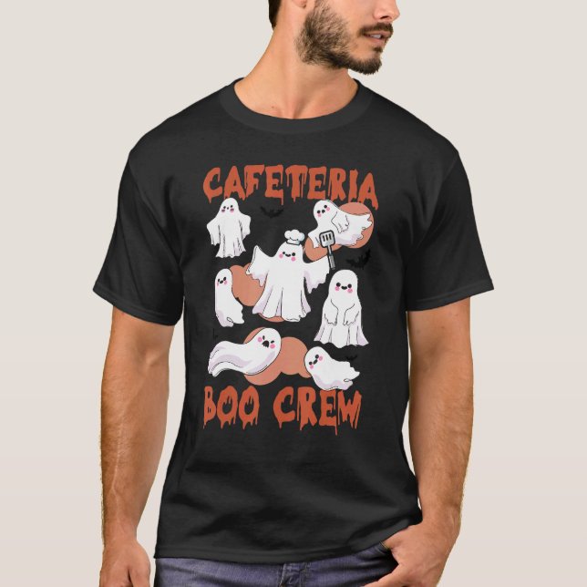 Cafeteria Boo Crew Teacher Lunch Dam Team Spooky T Shirt (Framsida)