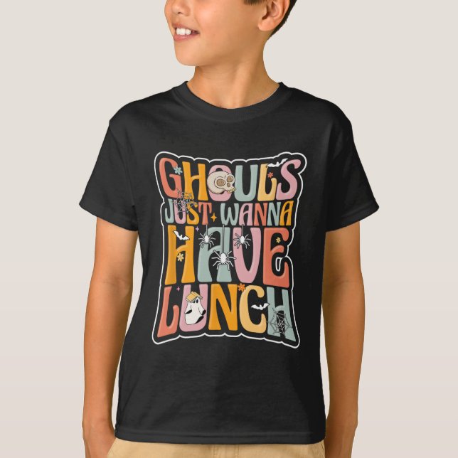 Cafeteria Worker Back to school Halloween Lunch La T Shirt (Framsida)