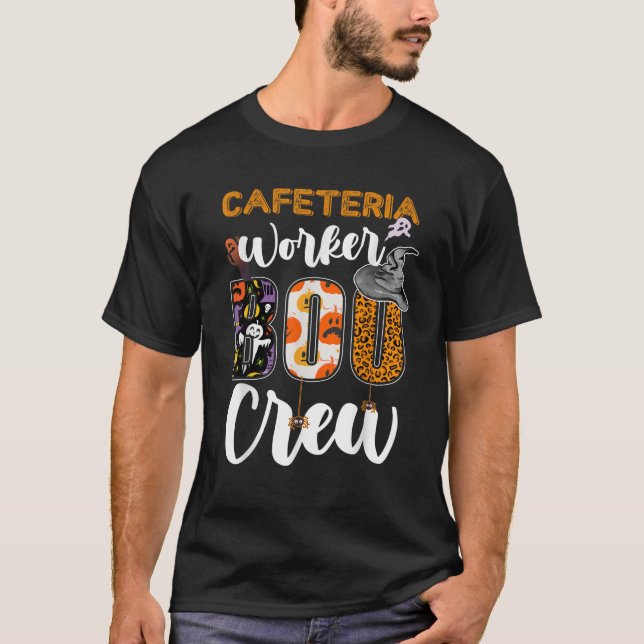 Cafeteria Worker Boo Crew Ghost Funny Halloween Mo T Shirt (Framsida)
