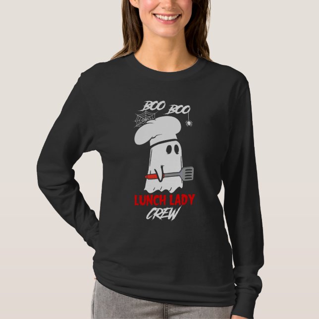 Cafeteriaarbetare Halloween Boo Ghost Kock Lunch L T Shirt (Framsida)
