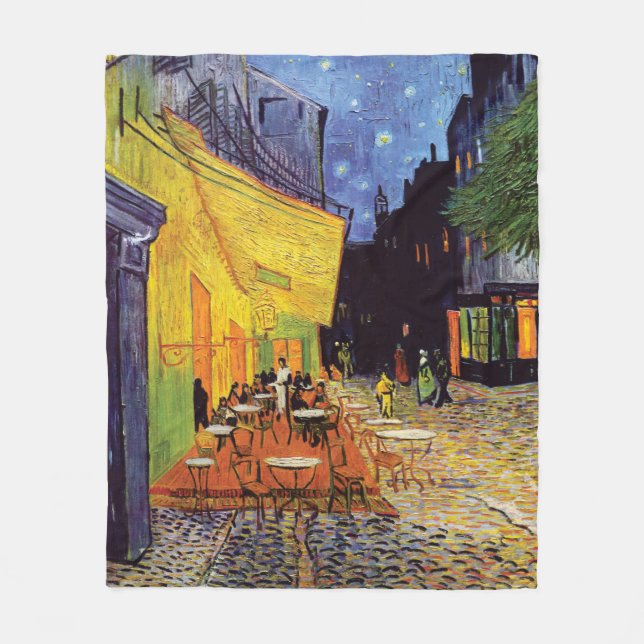 Cafeterrass på natten av Van Gogh Fleecefilt (Framsidan)