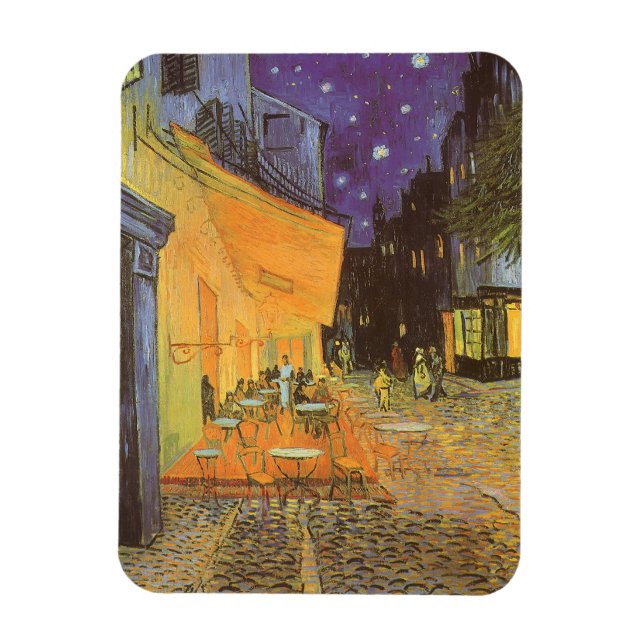 Cafeterrassen om natten av Vincent van Gogh Magnet (Vertikal)