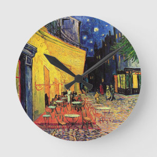 Cafeterrassen om natten av Vincent van Gogh Rund Klocka