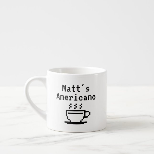 Caffè Americano kaffe kopp mugg med eget namn Espressomugg (Vänster)