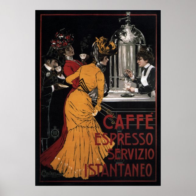 Caffe Espresso ~ Servizio Istantaneo ~ 1900 Poster (Framsidan)