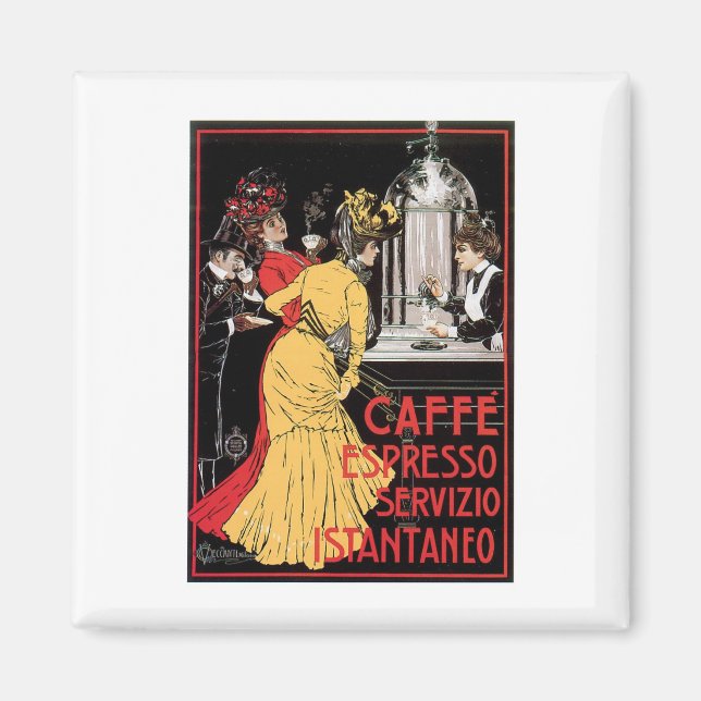 Caffe Espresso Vintage Coffee Drink and Art Magnet (Framsidan)