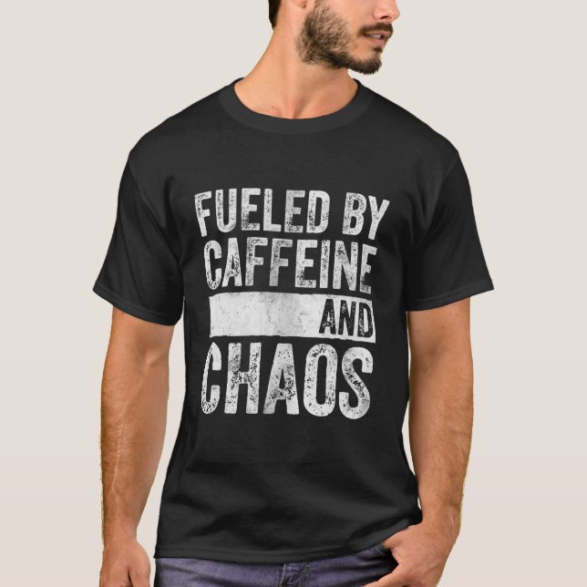 Caffee Älskare-fartyg som drivs av koffein och Ch T Shirt (Framsida)
