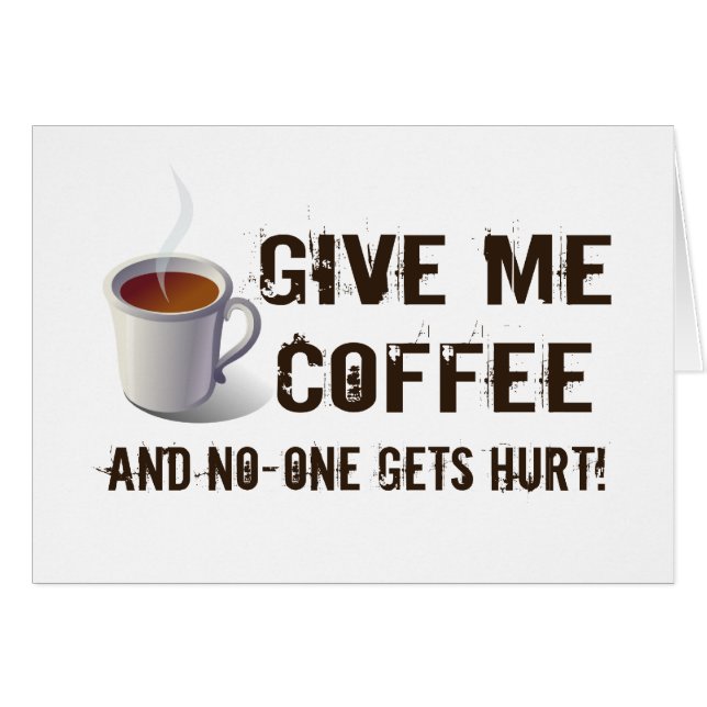 Caffein förlust hälsningskort (Framsidan Horizontal)