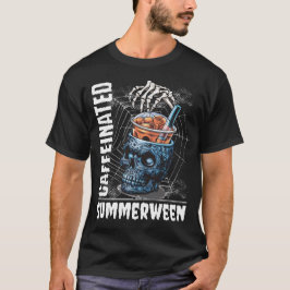 Caffeinated Summerween Skeleton Coffee Halloween T Shirt