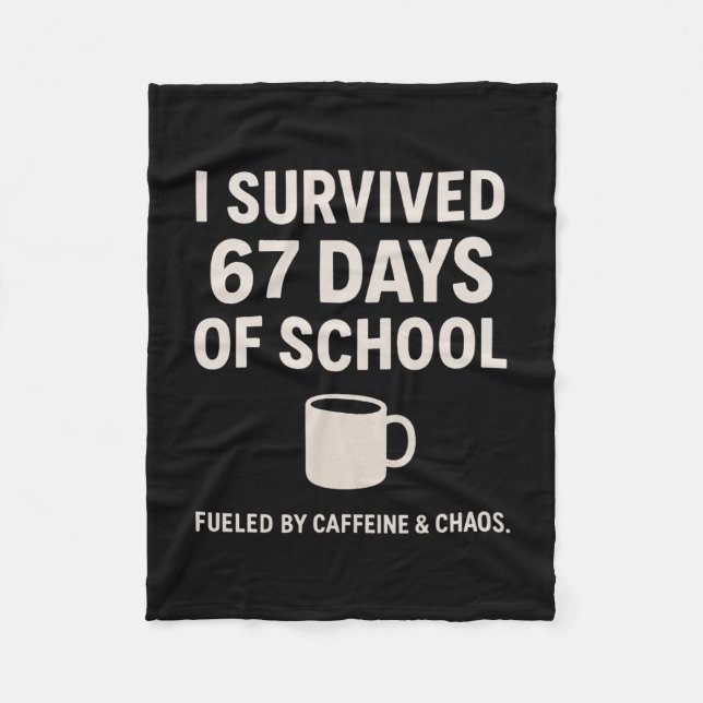 Caffeine And Chaos Funny Teacher Student 6-7 Meme  Fleecefilt (Framsidan)