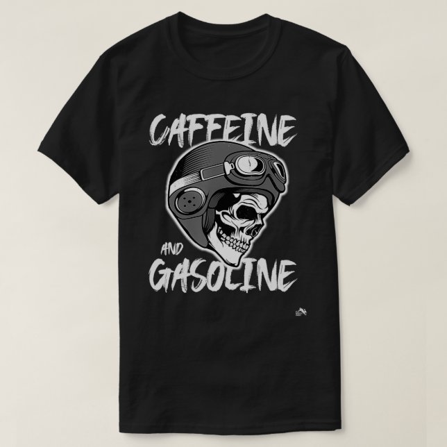 Caffeine and Gasoline - Skull Helmet - Racing T Shirt (Design framsida)
